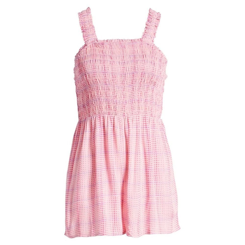 Bp Women BNWOT PINK Dots Smocked Bodice Shorts Romper